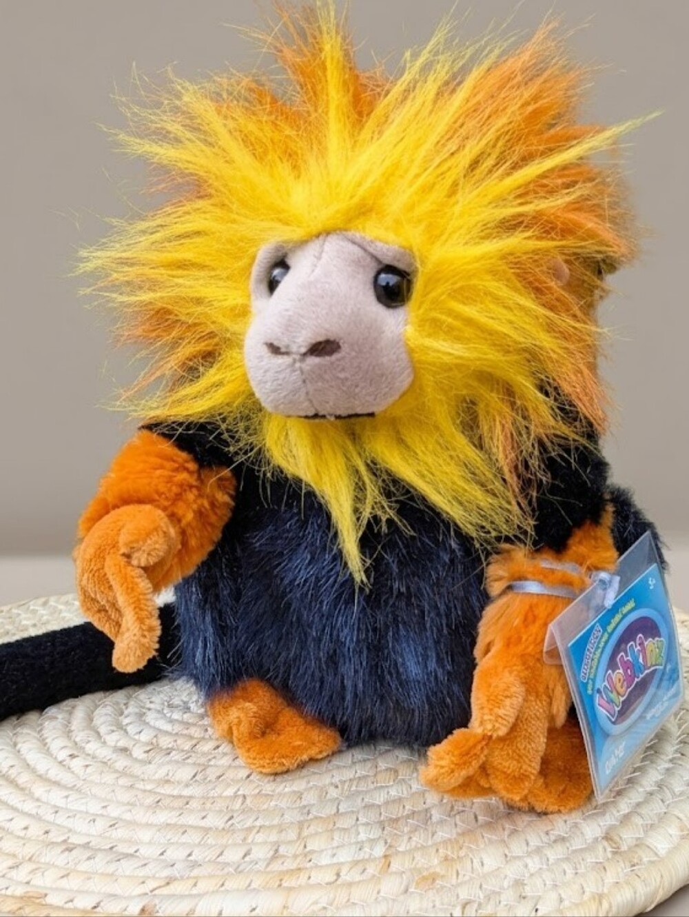 Super Rare Ganz Webkinz Golden Lion Tamarin WITH CODE Y2K Collectible Plush